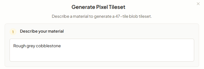 Tileset prompt and settings